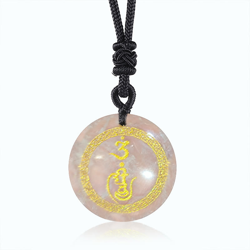 Vajra Swastika Pattern Black Obsidian Protection Necklace