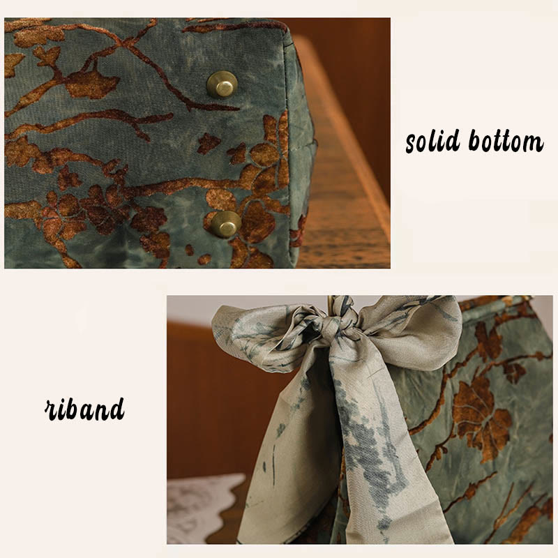 Velvet Jacquard Metal Chain Crossbody Bag 21cm Elegant