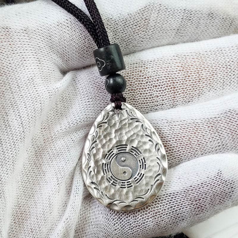 Vintage 999 Sterling Silver Yin Yang Bagua Pendant Necklace - Balance & Harmony