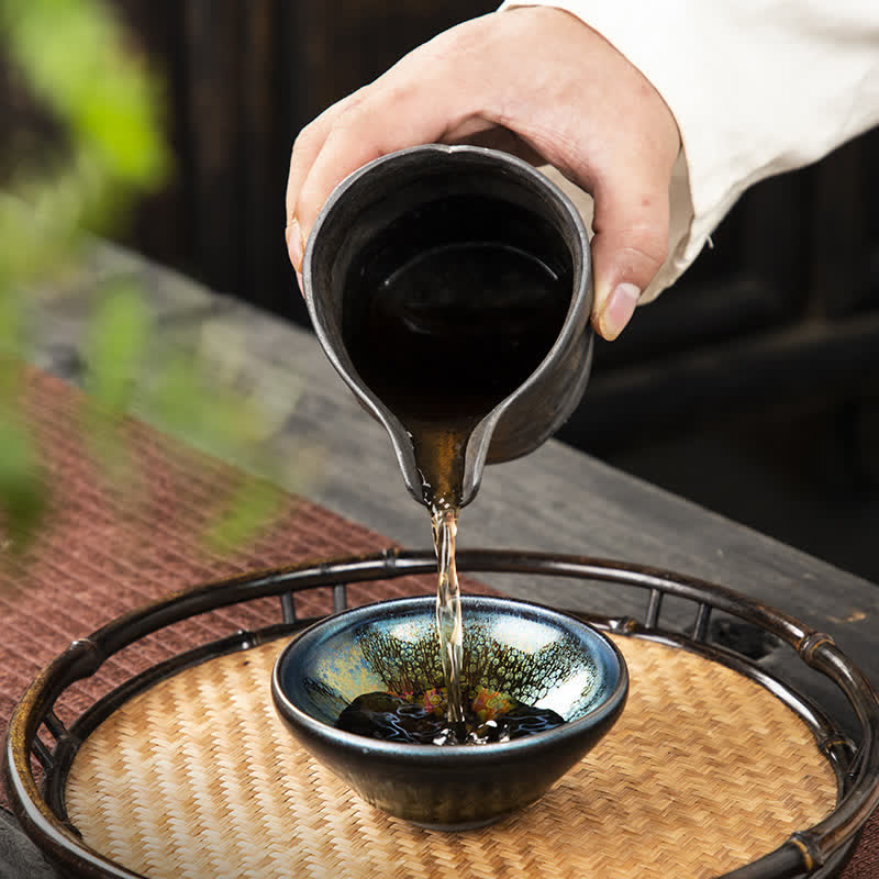 Vintage Ceramic Teacup 100ml Handmade Tableware