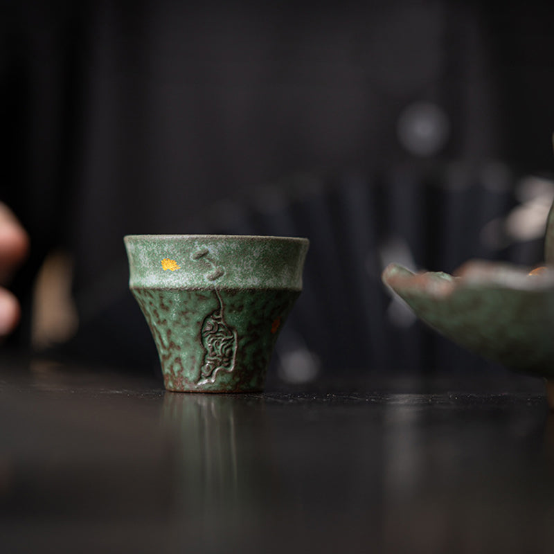 Vintage Ceramic Teacup 50ml for Sacred Space Rituals