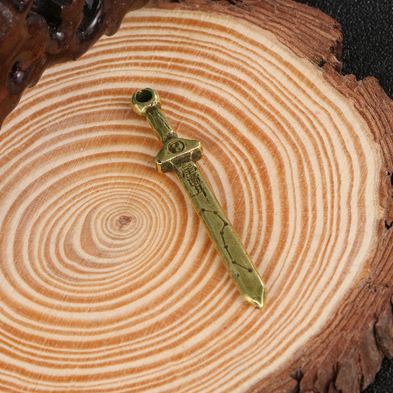 Vintage Copper Sword Yin Yang Balance Necklace