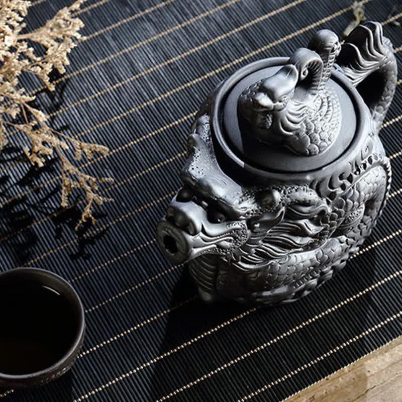 Chinese Dragon Statue Ceramic Teapot | Healing Sounds