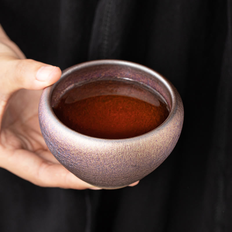 Vintage Purple Rainbow Jian Zhan Kiln Change Teacup | Zen Decor