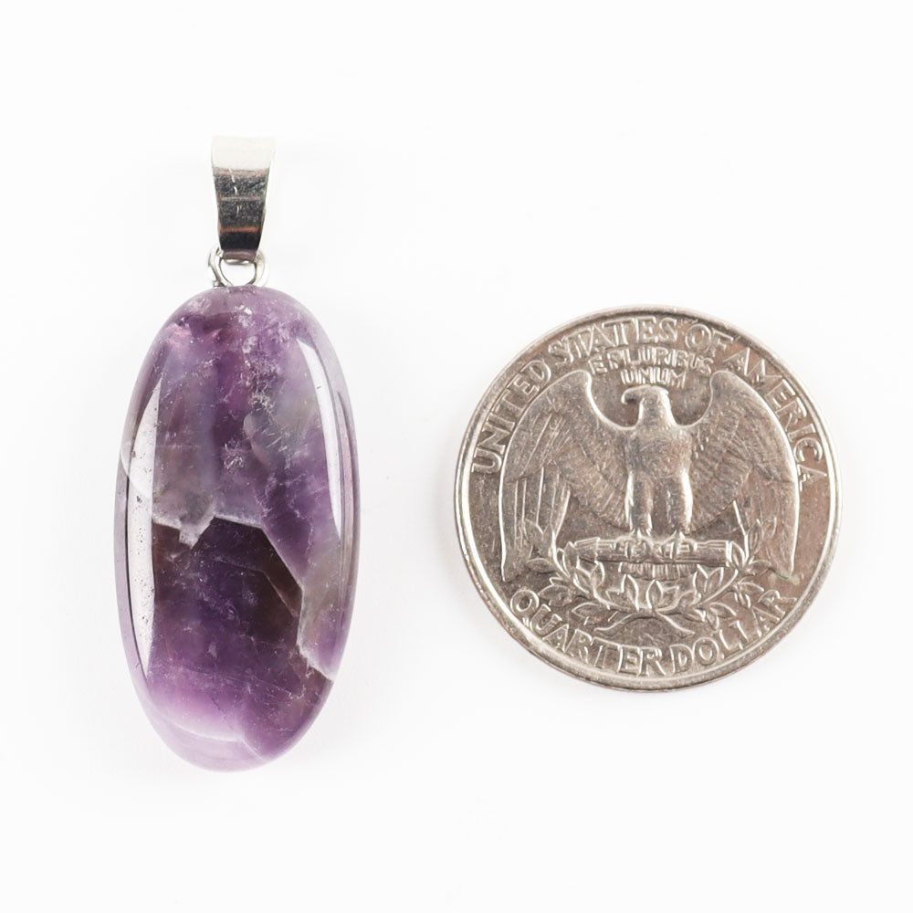 Waterdrop Amethyst Crystal Pendant for Calming & Clarity
