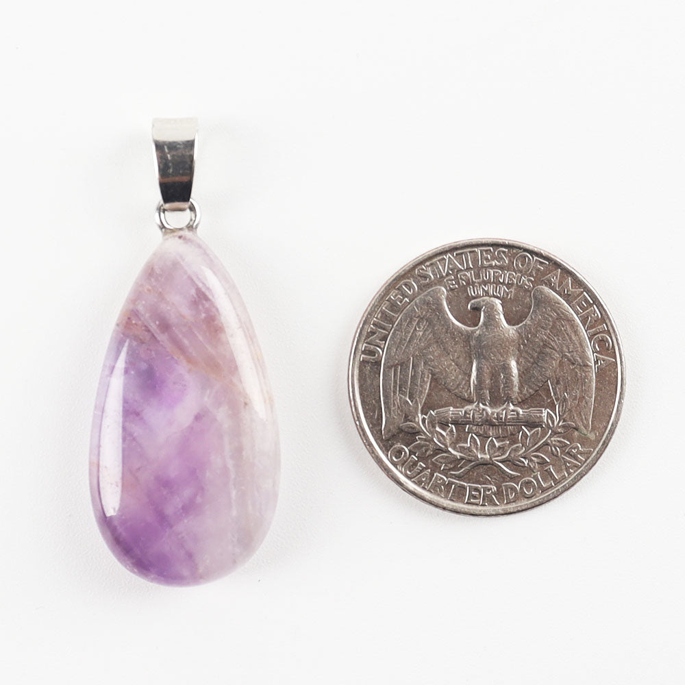 Waterdrop Amethyst Crystal Pendant for Calming & Clarity