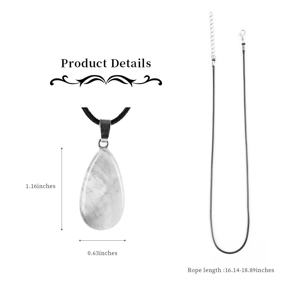 Waterdrop Amethyst Crystal Pendant for Calming & Clarity