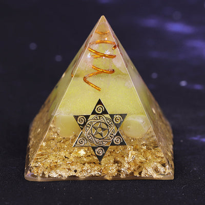 Wealth and Prosperity Orgonite Pyramid for Harmony