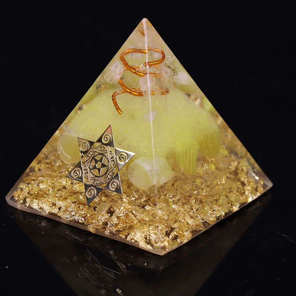 Wealth and Prosperity Orgonite Pyramid for Harmony