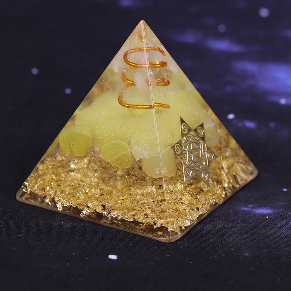 Wealth and Prosperity Orgonite Pyramid for Harmony