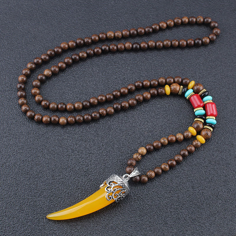 Wenge Wood Turquoise Necklace Pendant for Protection & Balance