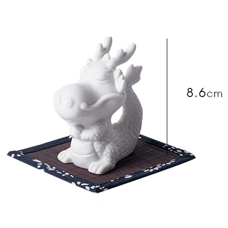White Porcelain Chinese Dragon Statue | Feng Shui Charm