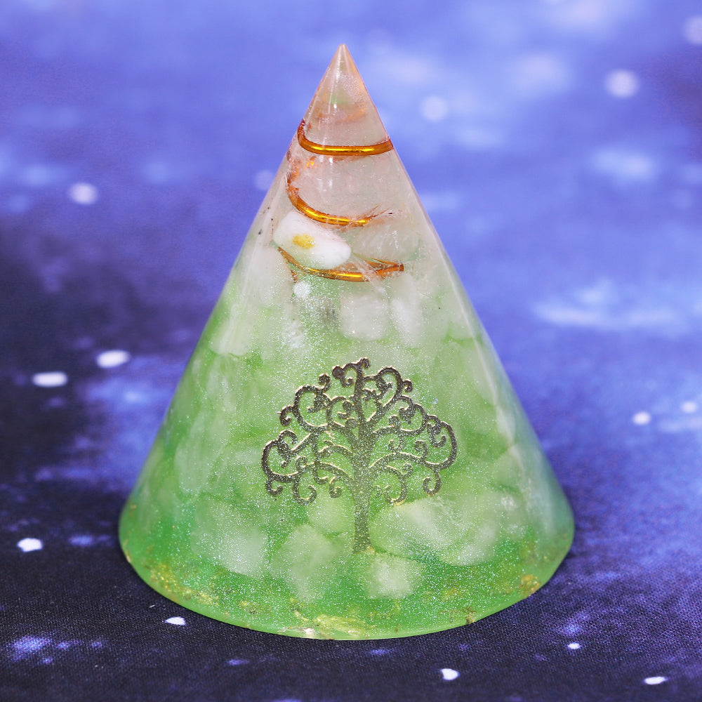 White Quartz Healing Cone Pyramid