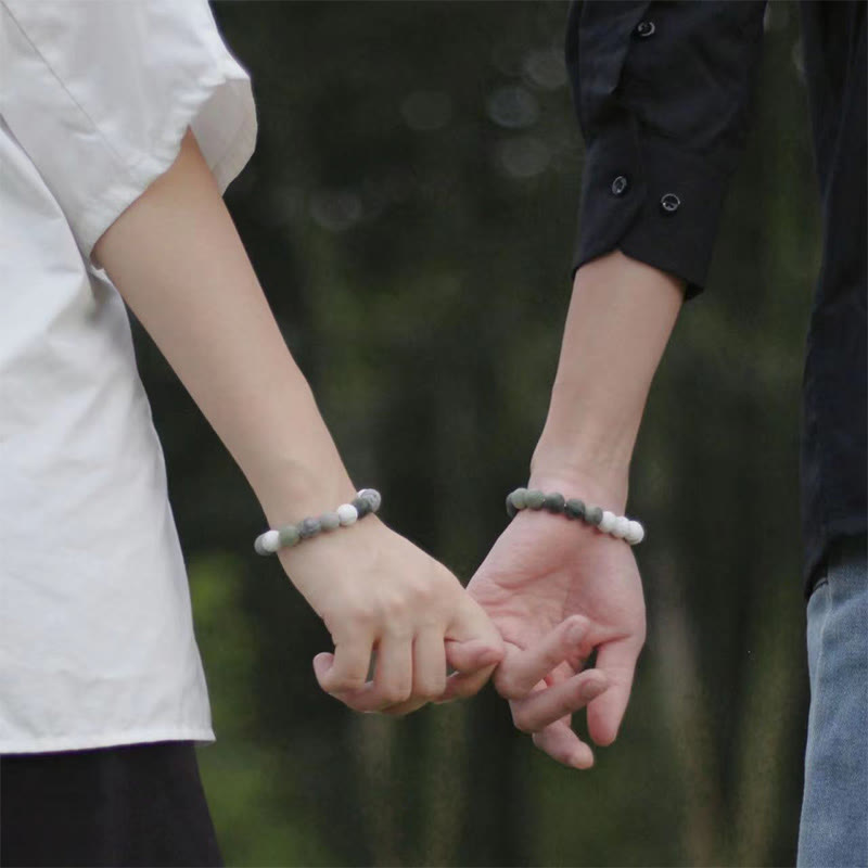 White Turquoise Picasso Jasper Blessing Bracelet 8mm