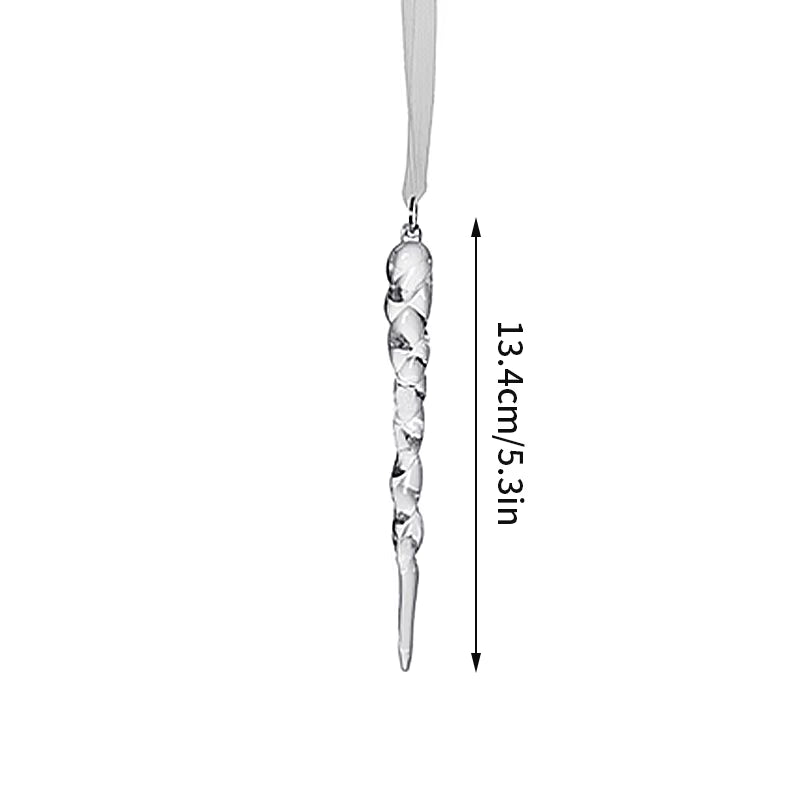 Clear crystal icicle ornament with spiral design for Winter Snowflake Wind Chimes