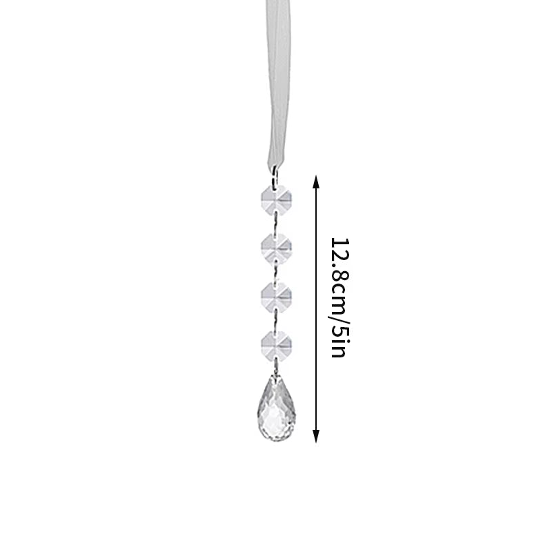 Crystal pendant ornament with faceted beads for Winter Snowflake Wind Chimes home decor