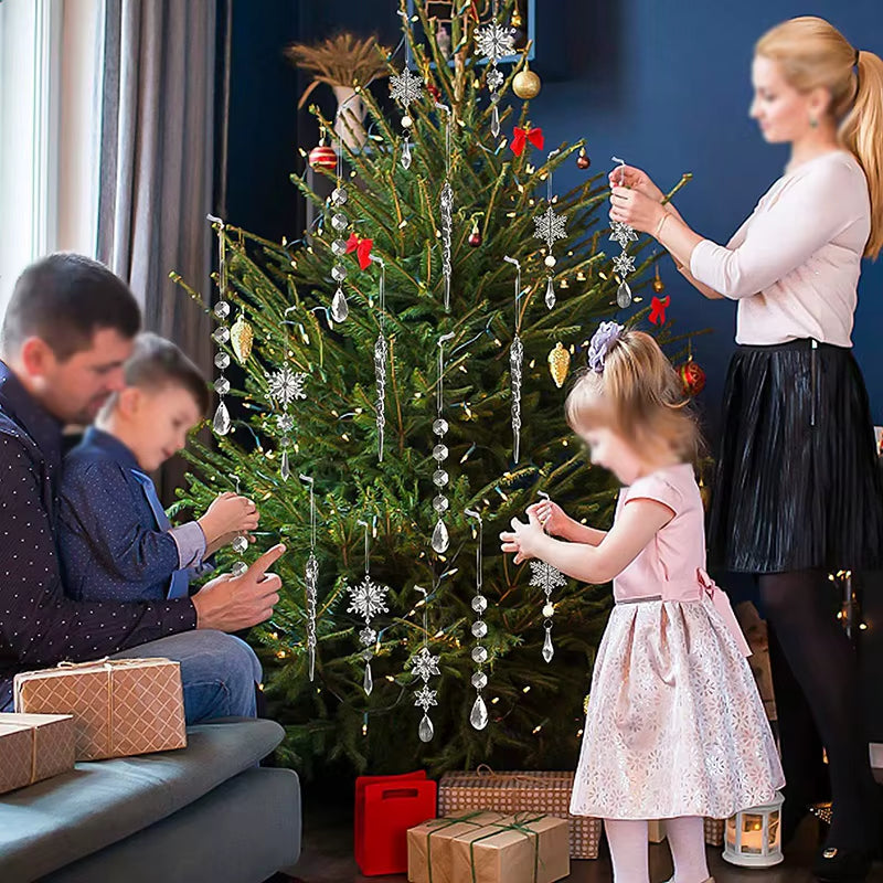 Traditional Christmas tree adorned with ornaments and lights, topped with a star