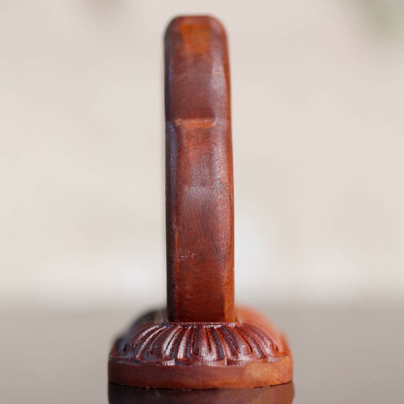 Wood Engraved Vajrasattva Buddha Statue 7x7.5cm Compassion