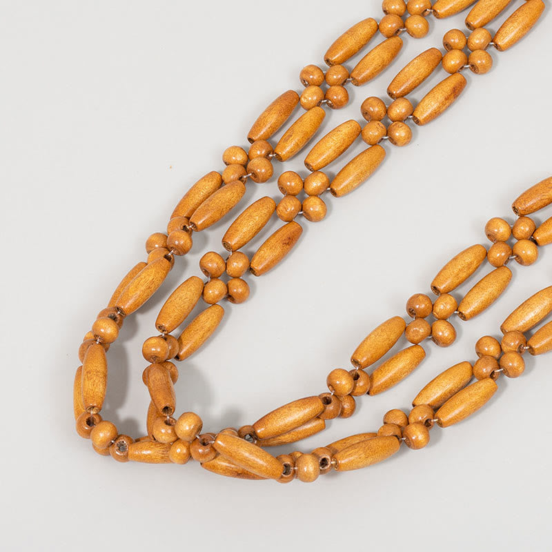 Wooden Beads Hand-Woven Shoulder Bag for Spiritual Accessories