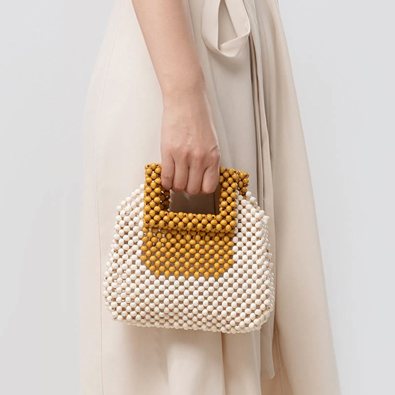 Wooden Beads Square Tote Bag for Mindful Living