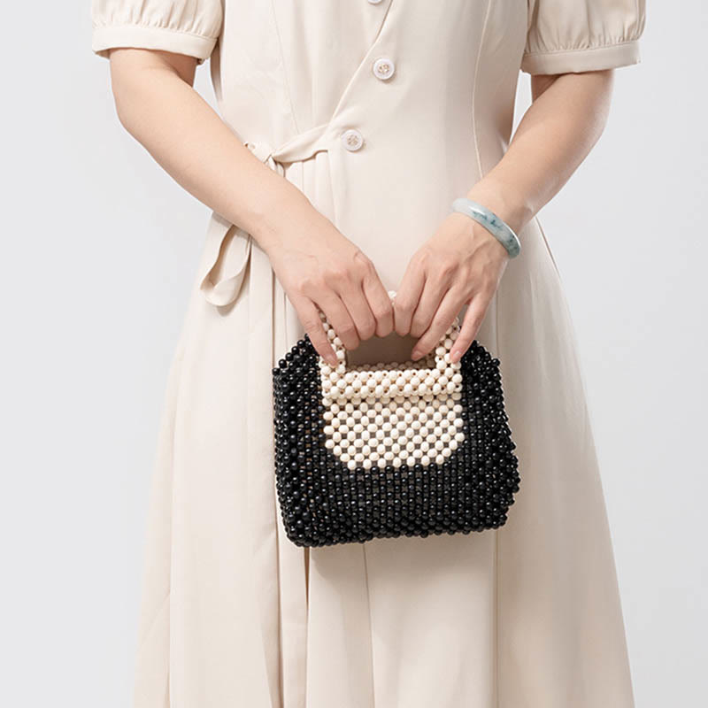 Wooden Beads Square Tote Bag for Mindful Living