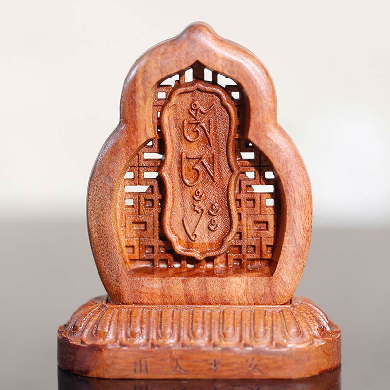 Wooden Buddha Statue 7x7.5cm Serenity Guru Rinpoche Figurine