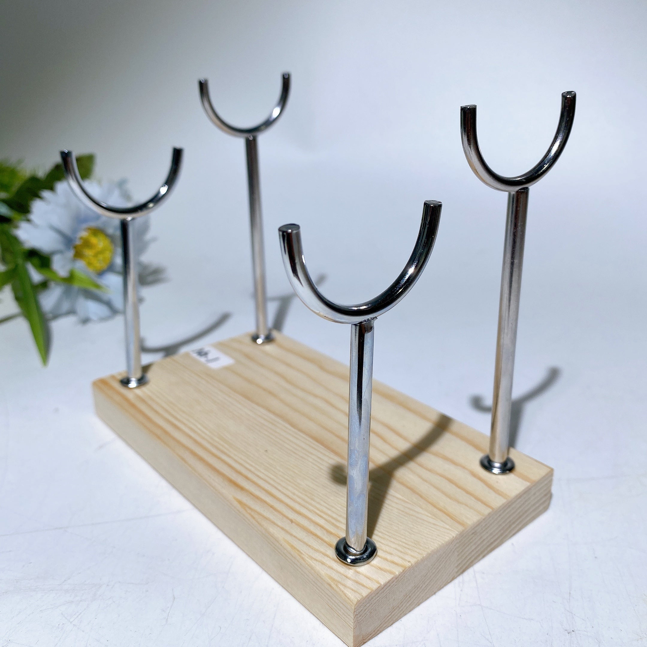 Wooden Crystal Wand Stand for Healing Rituals