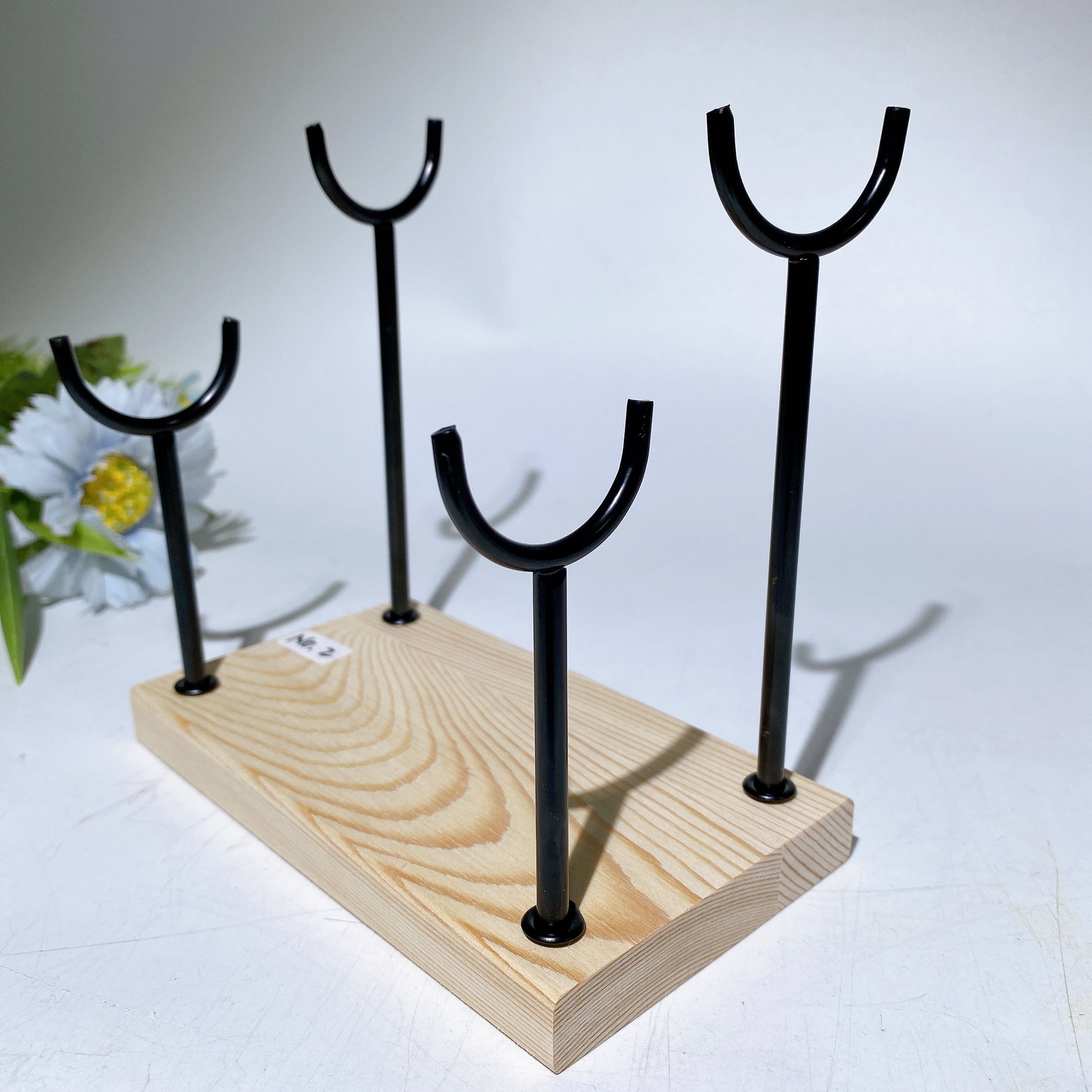 Wooden Crystal Wand Stand for Healing Rituals