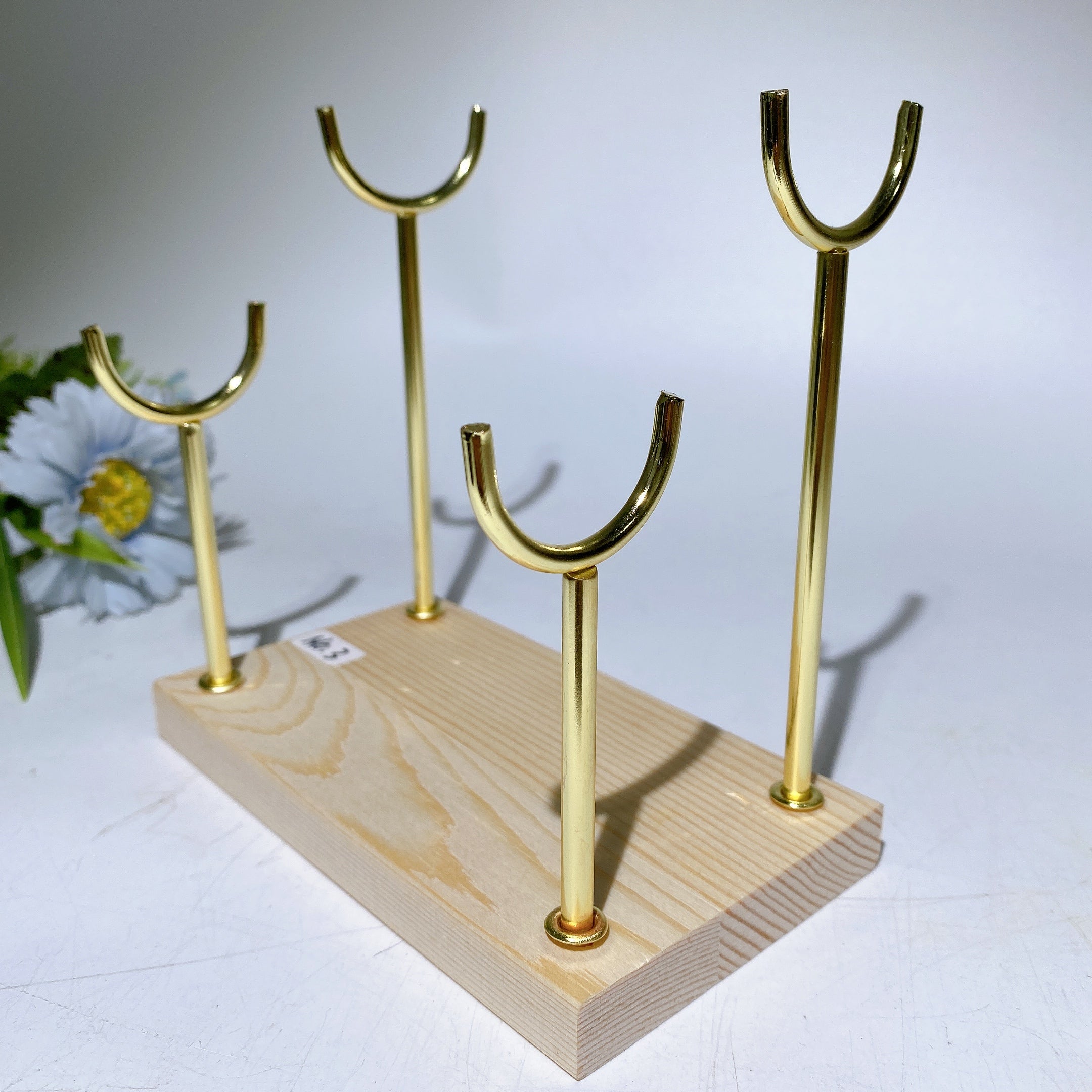 Wooden Crystal Wand Stand for Healing Rituals
