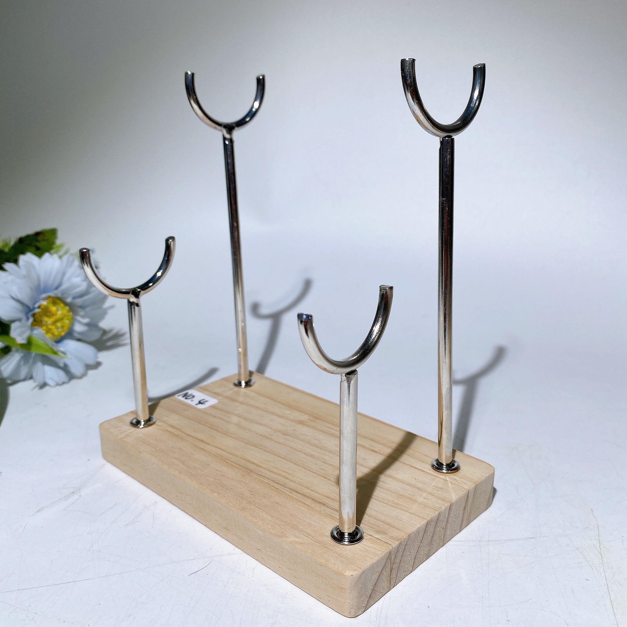 Wooden Crystal Wand Stand for Healing Rituals