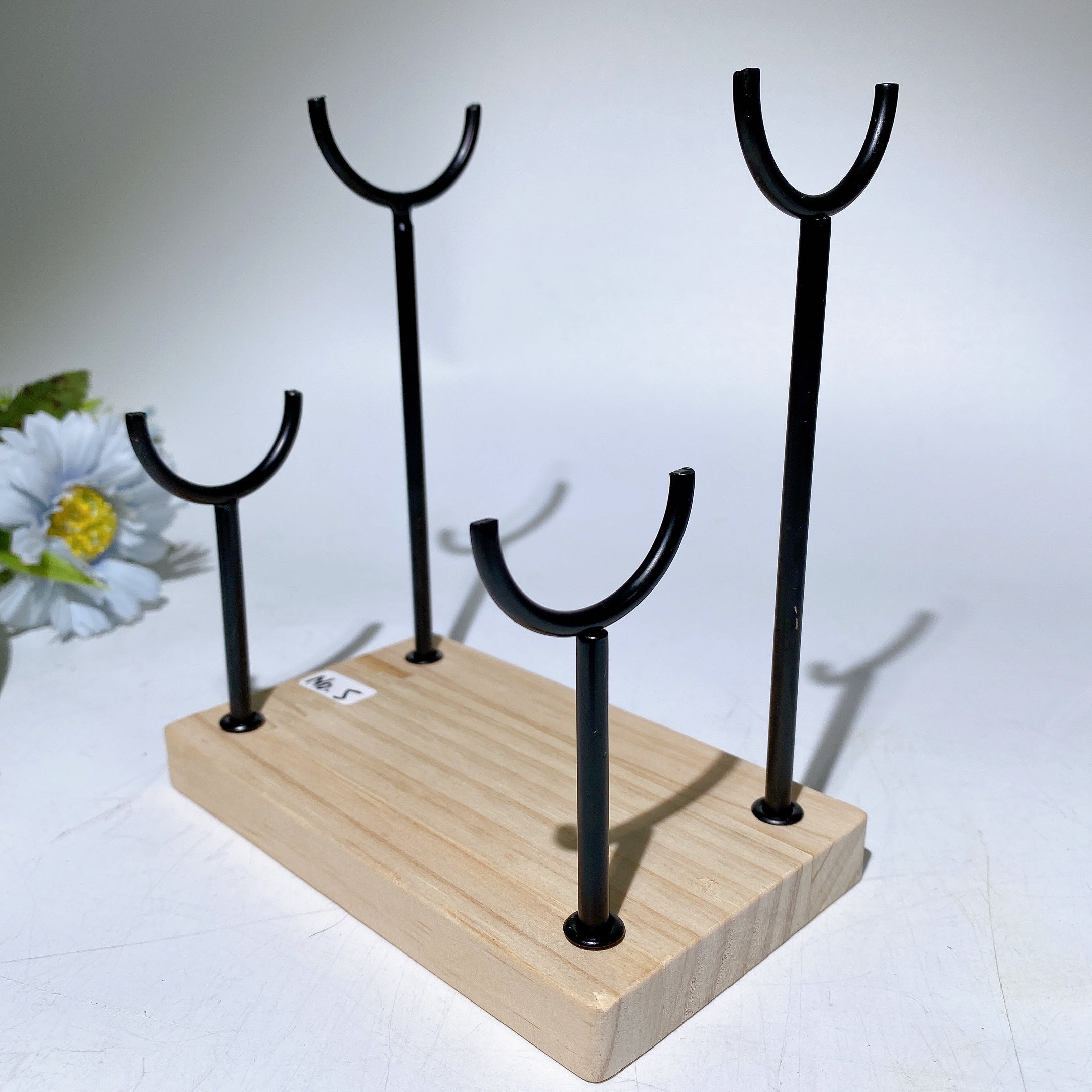 Wooden Crystal Wand Stand for Healing Rituals