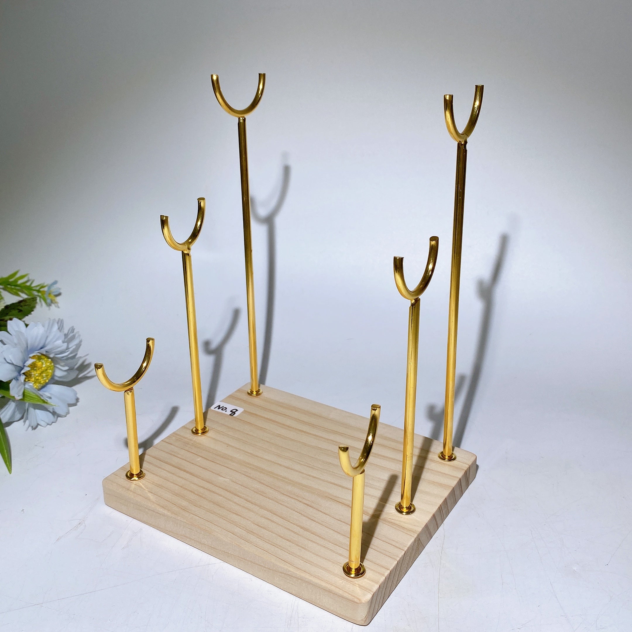Wooden Crystal Wand Stand for Healing Rituals