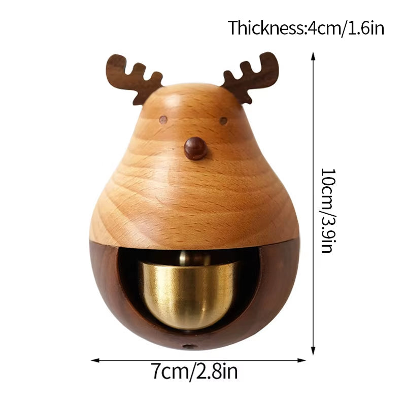 Wooden Wind Chime Decorative Door Bell featuring a reindeer design with antlers
