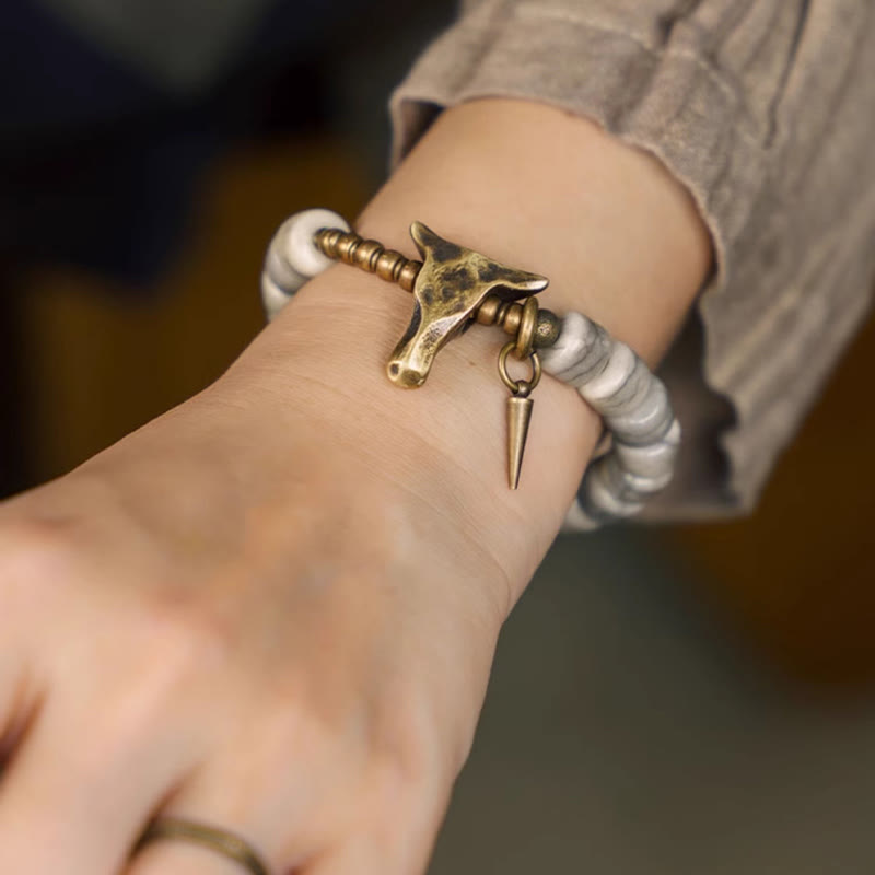 Yak Bone Copper Balance Bracelet for Spiritual Protection
