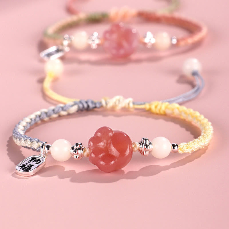 Yanyuan Agate Fu Character Positive Braided Rope Bracelet