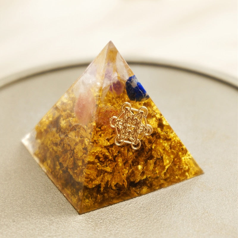 Year Of Abundance Orgone Pyramid with Sacred Geometry