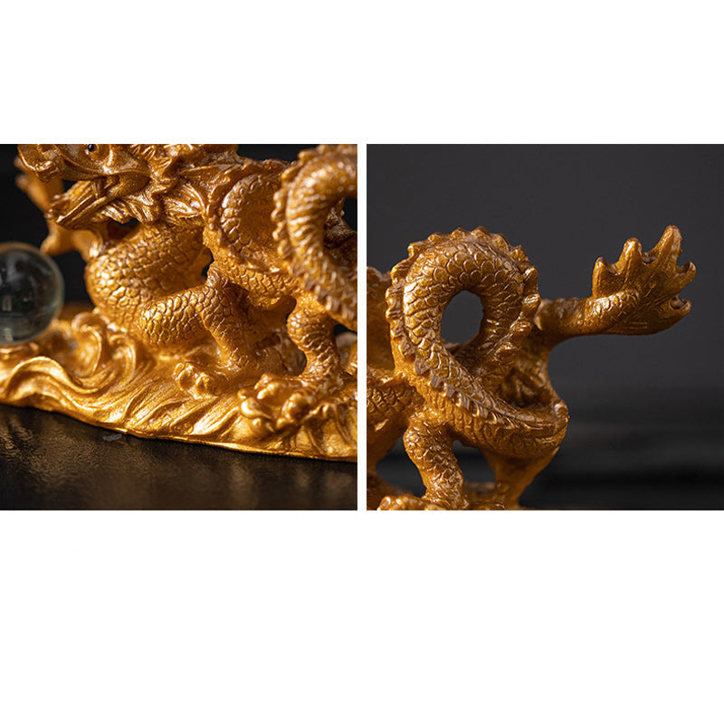 Year of the Dragon Color-Changing Resin Tea Pet Figurine