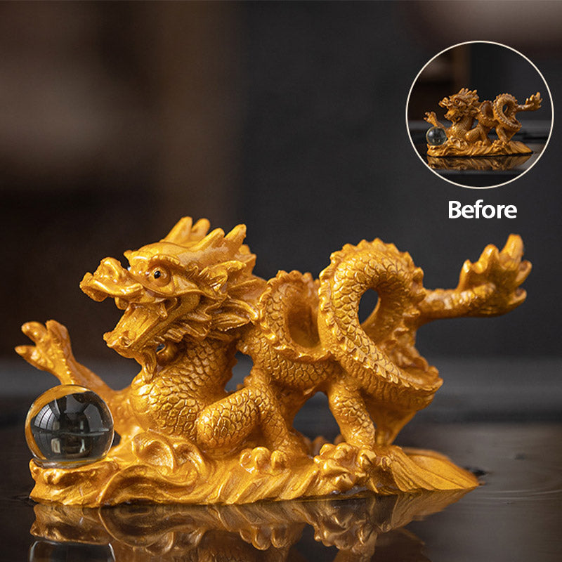 Year of the Dragon Color-Changing Resin Tea Pet Figurine