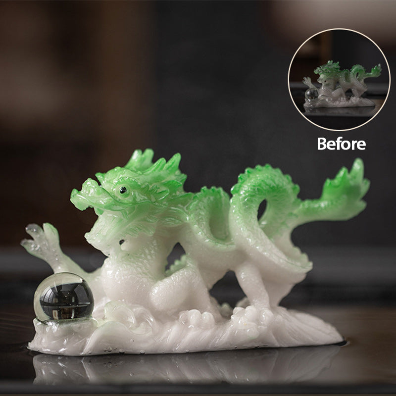 Year of the Dragon Color-Changing Resin Tea Pet Figurine