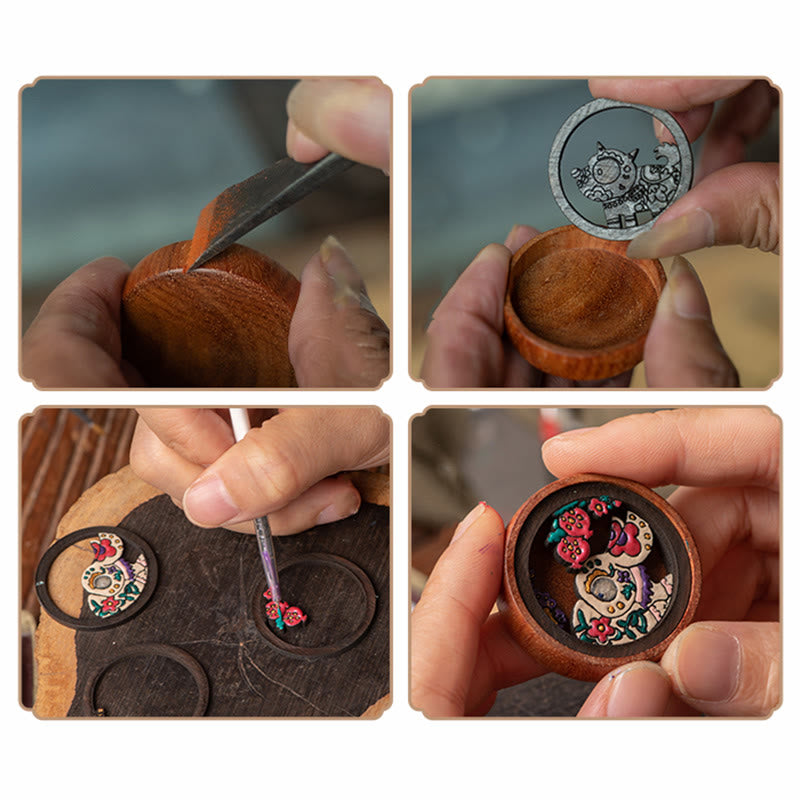 Year Of The Dragon Rosewood Zodiac Key Chain