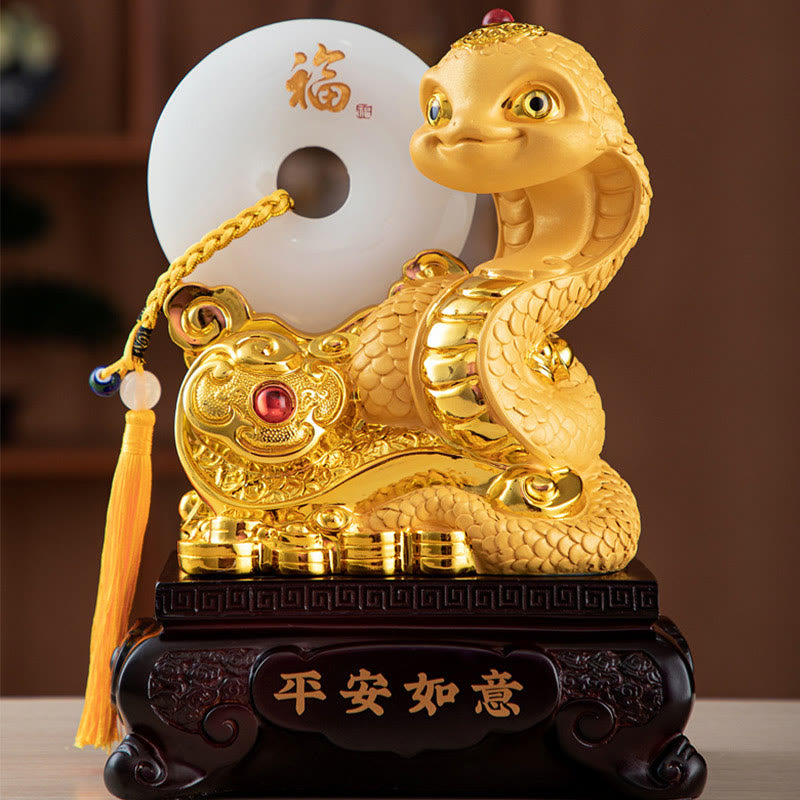Year of the Snake Peace Buckle Resin Spiritual Statue 28cm