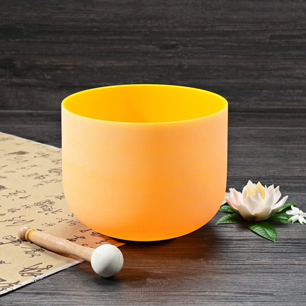 12 Inch E Note Crystal Singing Bowl 432Hz - Solar Plexus Chakra Sound Healing With Suede Stick