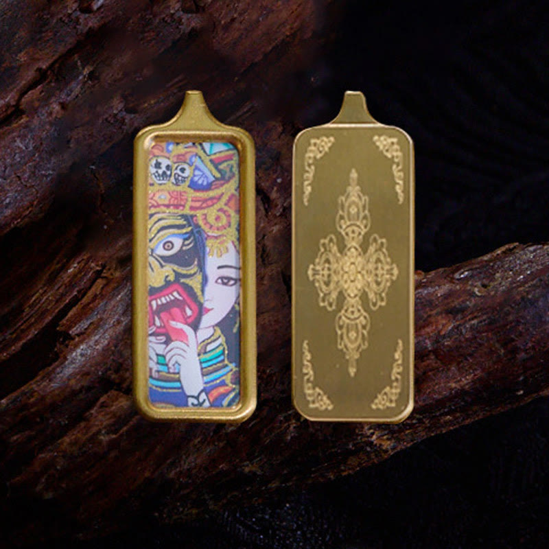 Yellow God of Wealth Nine-Tailed Fox Spiritual Necklace Pendant