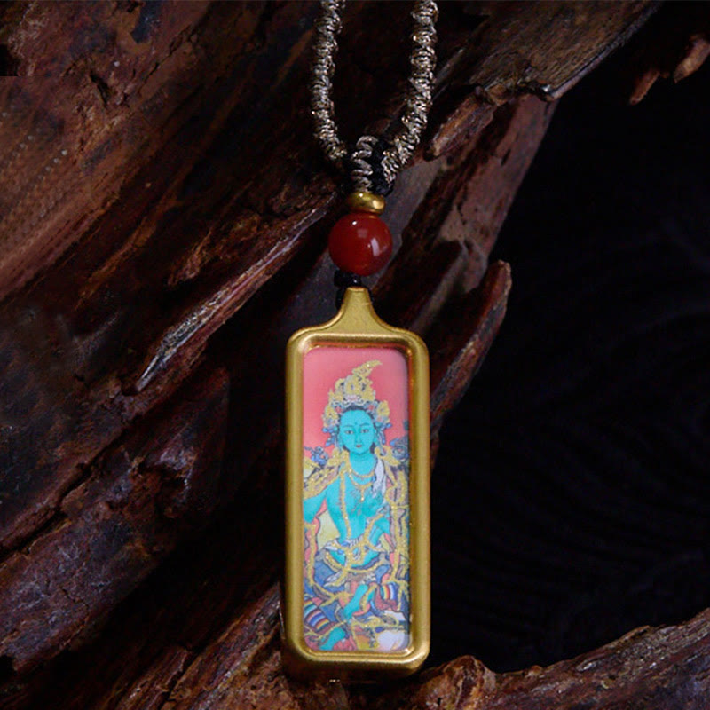 Yellow God of Wealth Nine-Tailed Fox Spiritual Necklace Pendant