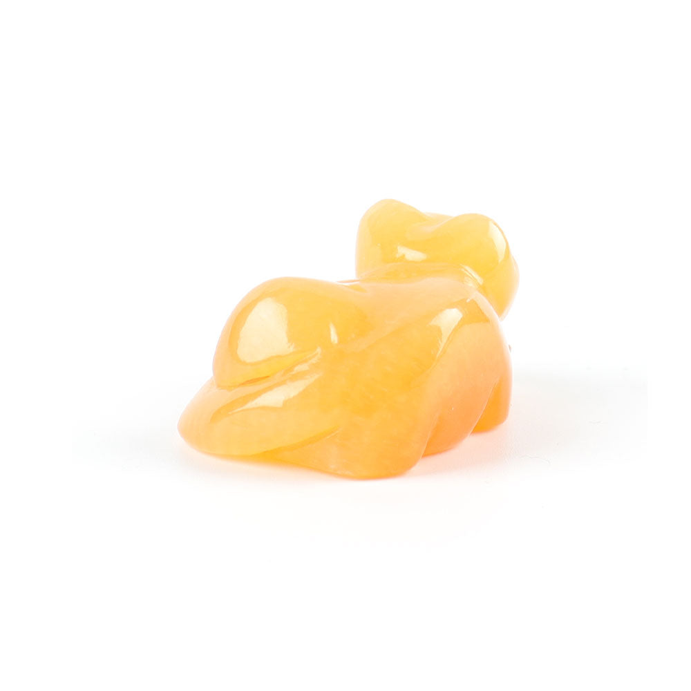 Yellow Jade Crystal Cat Carving 1.5 Inch Figurine