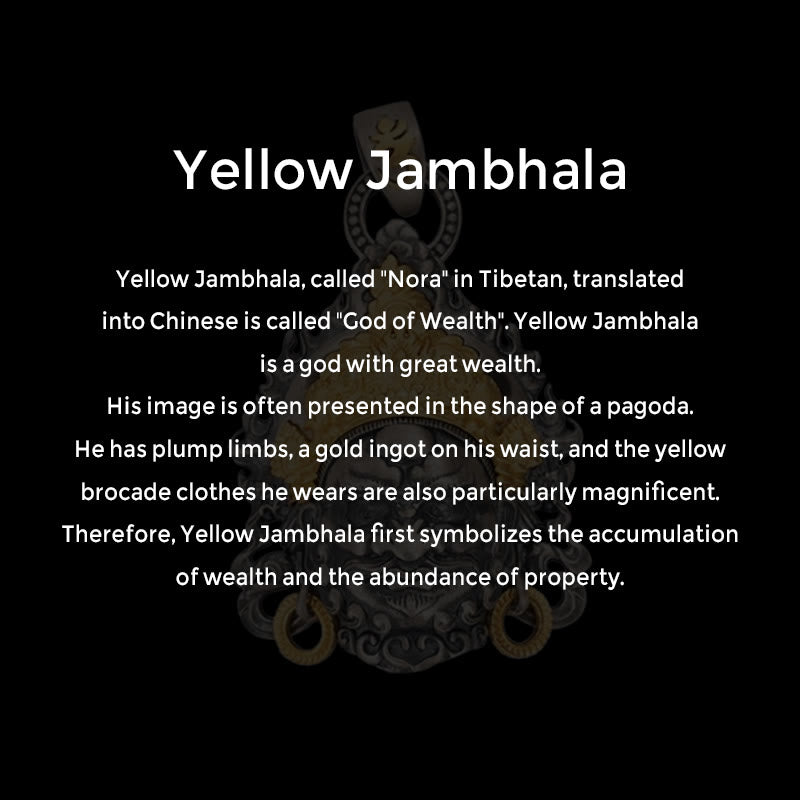 Yellow Jambhala 925 Sterling Silver Spiritual Protection Necklace
