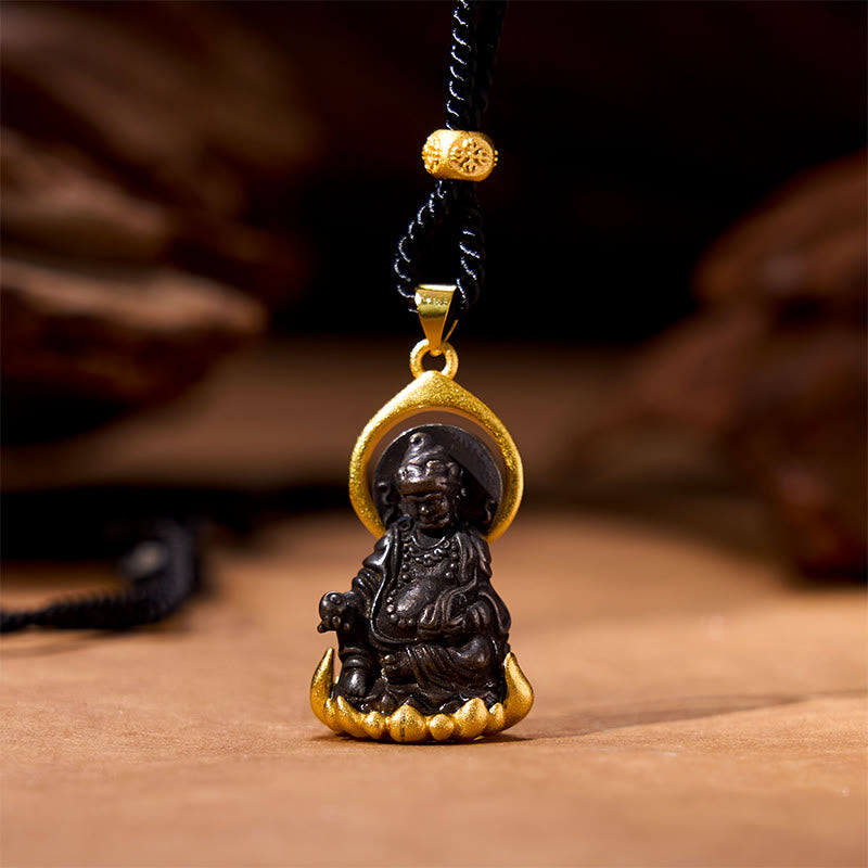 Yellow Jambhala Buddha Necklace | Wealth & Serenity Pendant