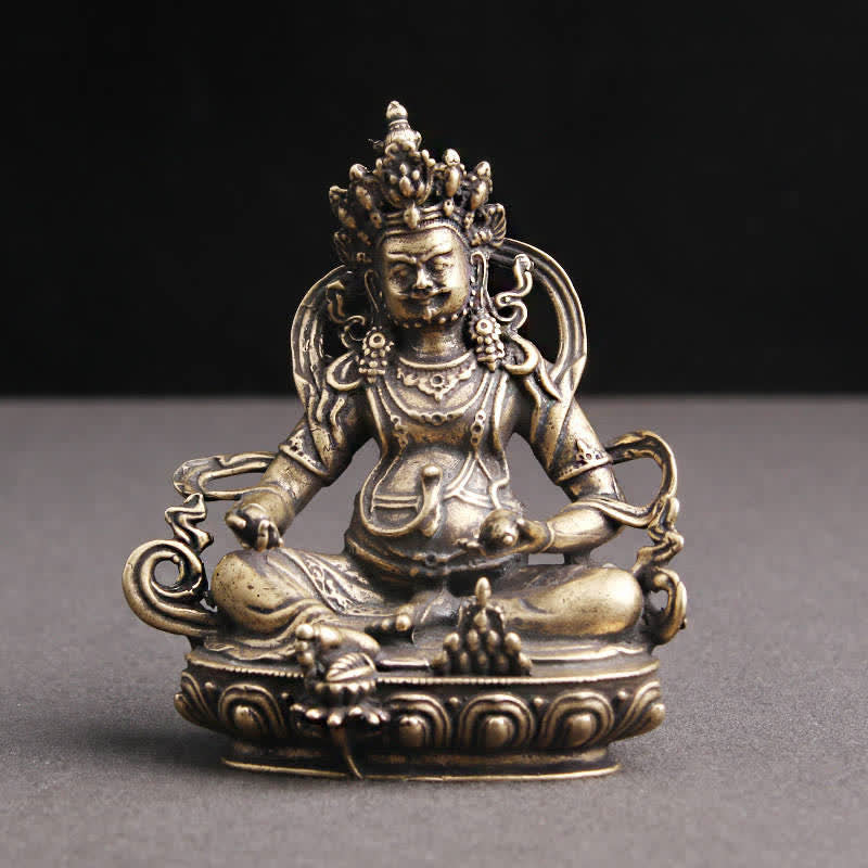 Yellow Jambhala Copper Buddha Statue | Serenity & Fortune