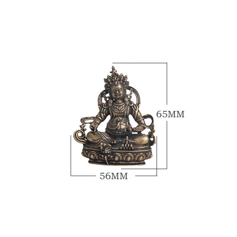 Yellow Jambhala Copper Buddha Statue | Serenity & Fortune