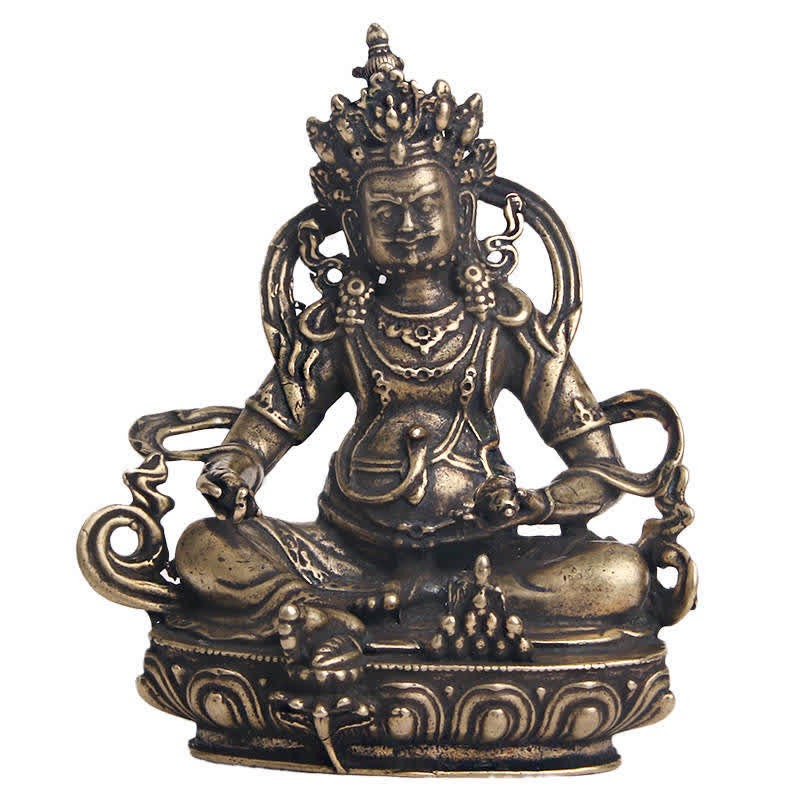 Yellow Jambhala Copper Buddha Statue | Serenity & Fortune